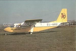 Bild des Verkufers fr Postkarte Carte Postale Flugzeuge Zivil Air Liberia Britten Norman BN-24 Islander EL-AHZ zum Verkauf von Versandhandel Boeger