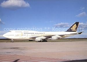 Bild des Verkufers fr Postkarte Carte Postale Flugzeuge Zivil Singapore Airlines Boeing 747-412 9V-SMZ zum Verkauf von Versandhandel Boeger