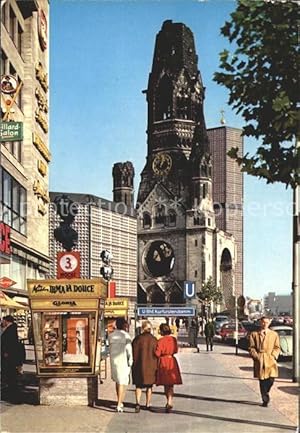 Bild des Verkufers fr Postkarte Carte Postale Berlin Kurfrstendamm mit alter und neuer Kaiser Wilhelm Gedchtniskirche zum Verkauf von Versandhandel Boeger