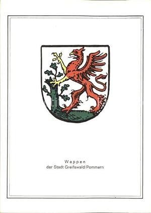 Postkarte Carte Postale Greifswald Mecklenburg Vorpommern Stadtwappen