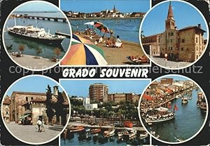 Postkarte Carte Postale Grado Hafen Kirche Strand
