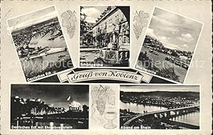 Bild des Verkufers fr Postkarte Carte Postale Koblenz Rhein Deutsches Eck Schngelche Rheinpartie Ehrenbreitstein Abend am Rhein zum Verkauf von Versandhandel Boeger