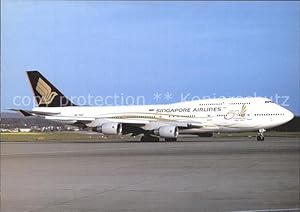 Bild des Verkufers fr Postkarte Carte Postale Flugzeuge Zivil Singapore Airlines Boeing 747-412 9V-SMZ c/n 26549/1030 zum Verkauf von Versandhandel Boeger