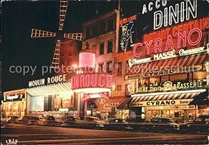 Seller image for Postkarte Carte Postale Paris Le Moulin Rouge Nacht for sale by Versandhandel Boeger