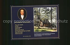 Bild des Verkufers fr Postkarte Carte Postale Goethe Johann Wolfgang von Wandrers Nachtlied Goethehuschen Kickelhahn Ilmenau zum Verkauf von Versandhandel Boeger