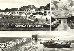 Postkarte Carte Postale Zingst Ostseebad Strand Gaststätte Gewitterwolken Boot