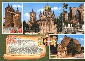 Postkarte Carte Postale Neuss Obertor Quirinus Münster Wahrzeichen Hamtor Zeughaus Geschichte Wap...