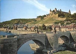 Postkarte Carte Postale Würzburg Festung Marienburg Mainbrücke