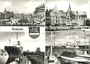 Bild des Verkufers fr Postkarte Carte Postale Rostock Mecklenburg-Vorpommern Neuer Markt Litho um 1840 Ernst Thlmann Platz Pionierschiff Vorwrts Alter Hafen zum Verkauf von Versandhandel Boeger