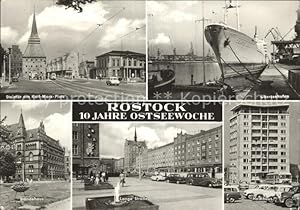 Postkarte Carte Postale Rostock Mecklenburg-Vorpommern Steintor Karl Marx Platz Überseehafen Stän...