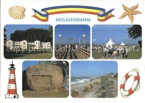 Bild des Verkufers fr Postkarte Carte Postale Heiligendamm Ostseebad Die Weisse Stadt am Meer Kurhaus Strand Gedenkstein Leuchtturm Meerestiere Rettungsring Geschichte zum Verkauf von Versandhandel Boeger