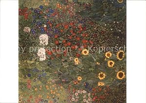 Bild des Verkufers fr Postkarte Carte Postale Knstlerkarte Gustav Klimt Bauerngarten mit Sonnenblumen zum Verkauf von Versandhandel Boeger