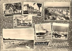 Postkarte Carte Postale Zinnowitz Ostseebad Teilansichten Strandpartien Dampfer
