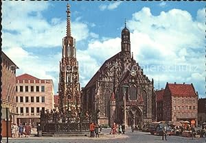 Bild des Verkufers fr Postkarte Carte Postale Nrnberg Hauptmarkt Altstadt Schner Brunnen Frauenkirche zum Verkauf von Versandhandel Boeger
