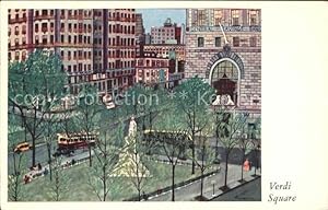 Seller image for Postkarte Carte Postale New York City Verdi Square Central Savings Bank Broadway Watercolor Drawing Dr T Goldwater for sale by Versandhandel Boeger