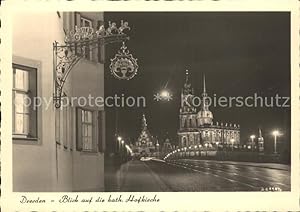 Bild des Verkufers fr Postkarte Carte Postale Dresden Trschild Hofkirche Nachtaufnahme vor Zerstrung 1945 zum Verkauf von Versandhandel Boeger