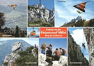 Bild des Verkufers fr Postkarte Carte Postale Kampenwand Chiemgau Kabinenseilbahn Blick Aschau Gipfelkreuz Drachenflieger zum Verkauf von Versandhandel Boeger