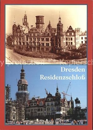 Bild des Verkufers fr Postkarte Carte Postale Dresden Residenzschloss nach der Zerstrung 1945 und heute zum Verkauf von Versandhandel Boeger