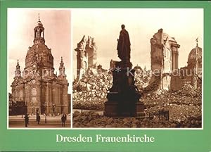 Bild des Verkufers fr Postkarte Carte Postale Dresden Frauenkirche vor und nach Zerstrung 1945 zum Verkauf von Versandhandel Boeger