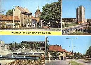 Bild des Verkufers fr Postkarte Carte Postale Guben Wilhelm Pieck Strasse Hochhaus Neue Welt Karl Marx Strasse zum Verkauf von Versandhandel Boeger