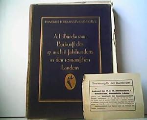 Bild des Verkufers fr Baukunst des 17. und 18. Jahrhunderts. I. Baukunst des 17. und 18. Jahrhunderts in den romanischen Lndern. Aus der Reihe: Handbuch der Kunstwissenschaft. zum Verkauf von Antiquariat Kirchheim