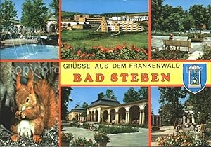 Postkarte Carte Postale Bad Steben Kurpark Wasserspiele Kurhaus Eichhörnchen Kurort im Frankenwald