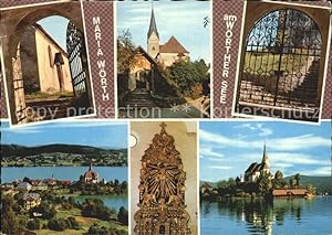 Postkarte Carte Postale Maria Wörth Wörthersee See Kirchen Gesamtansicht Burgtor