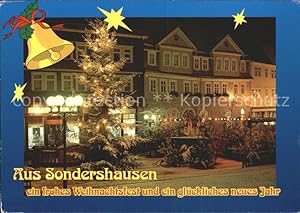 Bild des Verkufers fr Postkarte Carte Postale Sondershausen Thringen Weihnachtsmarkt Abendstimmung zum Verkauf von Versandhandel Boeger