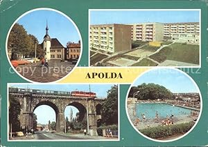 Postkarte Carte Postale Apolda Markt Viadukt Freibad