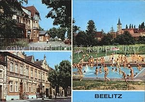 Postkarte Carte Postale Beelitz Einkaufszentrum HO Gaststätte Stadtbad
