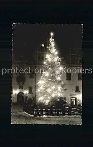 Bild des Verkufers fr Postkarte Carte Postale Meissen Elbe Sachsen Weihnachtsbaum am Rathaus zum Verkauf von Versandhandel Boeger