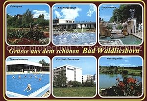 Bild des Verkufers fr Postkarte Carte Postale Bad Waldliesborn Eulenpark Kurzentrum Kurpromenade Thermalsolebad Kurklinik Panorama Wassergarten zum Verkauf von Versandhandel Boeger