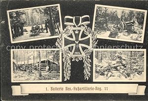 Postkarte Carte Postale Regiment FussAR 011 Fuss Artillerie 1 Batterie Res- Fussartillerie Reg. WK1