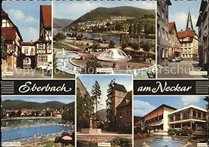 Bild des Verkufers fr Postkarte Carte Postale Eberbach Neckar Pfarrhof Wassergarten Altes Badehaus Quellen Freibad Pulverturm Kurhaus zum Verkauf von Versandhandel Boeger