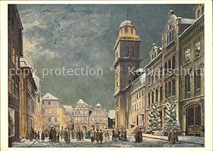 Bild des Verkufers fr Postkarte Carte Postale Lauterbach Hessen Ortsmotiv am Weihnachtsabend zum Verkauf von Versandhandel Boeger