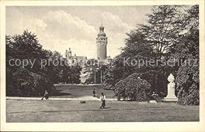 Bild des Verkufers fr Postkarte Carte Postale Leipzig Park Turm Graphit mit Rand zum Verkauf von Versandhandel Boeger