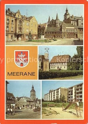 Seller image for Postkarte Carte Postale Meerane Gasthaus Schwanenfeld Ernst-Thlmann-Platz und Franz-Mehring-Platz for sale by Versandhandel Boeger