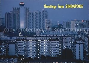 Seller image for Postkarte Carte Postale Singapore Lights glow as dusk falls on City for sale by Versandhandel Boeger