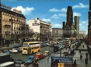 Bild des Verkufers fr Postkarte Carte Postale Berlin Kurfrstendamm Alte und neue Kaiser Wilhelm Gedchtniskirch zum Verkauf von Versandhandel Boeger