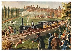 Immagine del venditore per Postkarte Carte Postale Lokomotive Erste Deutsche Eisenbahn Nrnberg Frth Jahr 1835 venduto da Versandhandel Boeger