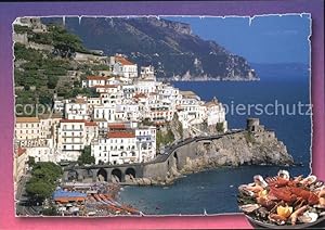 Bild des Verkufers fr Postkarte Carte Postale Amalfi Panorama Kstenstrasse Costiera Amalfitana zum Verkauf von Versandhandel Boeger