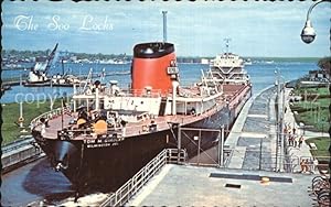 Bild des Verkufers fr Postkarte Carte Postale Dampfer Binnenschifffahrt Tom M. Girdler Soo Locks Sault Ste. Marie Michigan zum Verkauf von Versandhandel Boeger