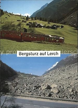 Bild des Verkufers fr Postkarte Carte Postale Eisenbahn Bergsturz auf Lerch Vorher/Nachher zum Verkauf von Versandhandel Boeger