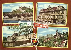 Postkarte Carte Postale Würzburg Alte Mainbrücke mit Festung Falkenhaus Residenz Käppele