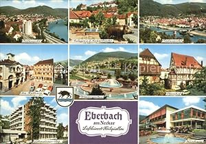Bild des Verkufers fr Postkarte Carte Postale Eberbach Neckar Anlagen Neckarbrcke Rathaus Wassergarten Pfarrhof Kurhaus Stift zum Verkauf von Versandhandel Boeger