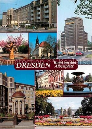 Image du vendeur pour Postkarte Carte Postale Dresden Cafe Kstner Hochhaus Verkehrsbetriebe Brunnen Volkskunstmuseum Dreiknigskirche Artesischer Brunnen Hauptstr Brunnen Stille Wasser Albertplat mis en vente par Versandhandel Boeger