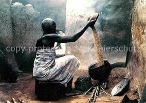 Bild des Verkufers fr Postkarte Carte Postale Typen Afrika Kochen zum Verkauf von Versandhandel Boeger