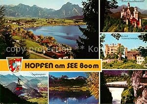 Postkarte Carte Postale Hopfen See Panorama Schloss Neuschwanstein und Hohenschwangau Tegelbergba...