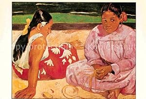 Bild des Verkufers fr Postkarte Carte Postale Knstlerkarte Paul Gauguin Frauen auf Tahiti 1891 Symbolismus zum Verkauf von Versandhandel Boeger