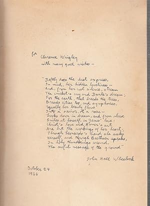 Poems 1911-1936 (inscribed and with holographic 16 line poem by the author)